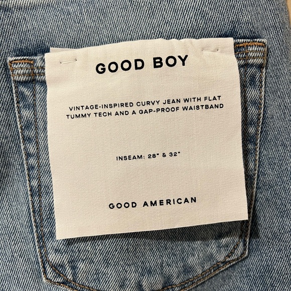 Good American Good Boy Wide Release Hem Destructed Jeans (2) - Picture 9 of 13